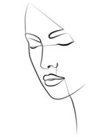 Linear abstract face. Abstract art vector