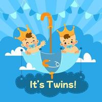Twin Baby Born Concept vector