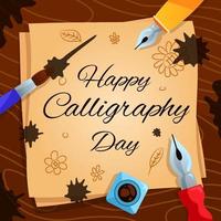 Hand Writing On Calligraphy Day vector