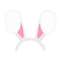 Easter or New Year bunny ears mask. Rabbit ears props for photobooth or party. Element for hare masquerade costume vector