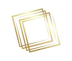 Gold square frame. Luxury geometric square element. vector