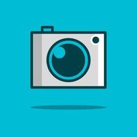 Camera icon flat design vector. Colorful logo with soft background. Abstract graphic illustration. vector