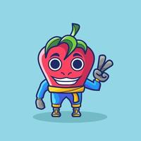 Cute strawberry fruit character logo. Abstract vector illustration.