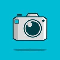 Camera icon flat design vector. Colorful logo with soft background. Abstract graphic illustration. vector