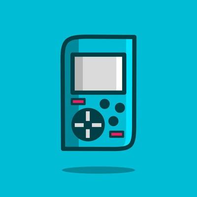 Joystick game console flat design vector. Colorful logo with soft background. Abstract graphic illustration.