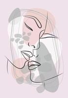 Linear abstract face. Abstract art vector