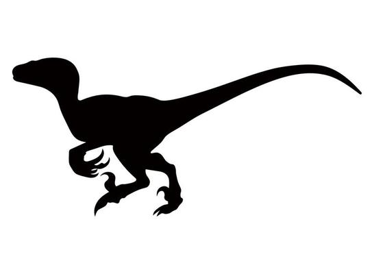 The silhouette of a dinosaur.