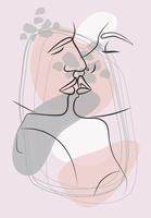 Linear abstract face. Abstract art vector