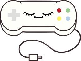 flat color retro cartoon game controller vector