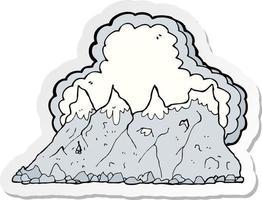 sticker of a cartoon mountain range vector