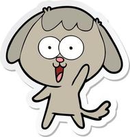 sticker of a cute cartoon dog vector