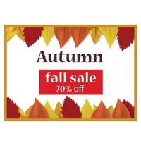 Autumn fall sale off concept background, realistic style vector