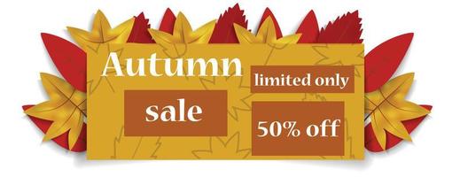 Autumn limited sale concept background, realistic style vector