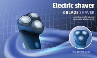 Electric shaver concept background, realistic style vector