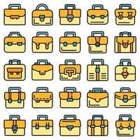 Briefcase icons set vector flat