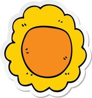 sticker of a cartoon flower vector