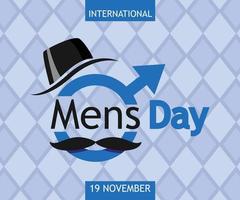 International mens day concept background, flat style vector
