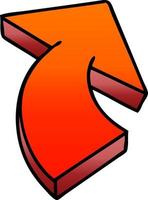 quirky gradient shaded cartoon arrow vector
