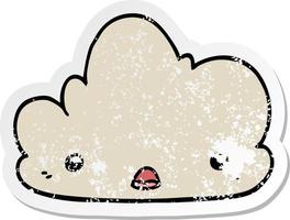 distressed sticker of a cute cartoon cloud vector