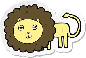 sticker of a cartoon lion vector