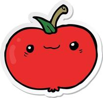 sticker of a cartoon apple vector