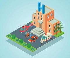 Clinical hospital concept banner, isometric style vector