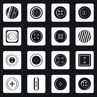 Clothes button icons set squares vector