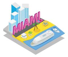 Miami concept banner, isometric style vector