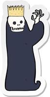 sticker of a cartoon spooky ghoul vector