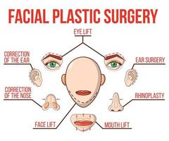 Facial plastic surgery concept banner, cartoon style vector