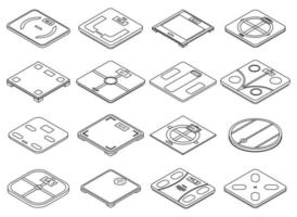 Smart scales icons set vector outline