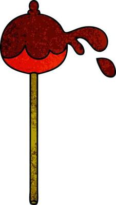 quirky hand drawn cartoon toffee apple