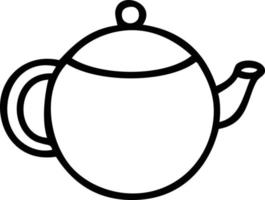 line drawing cartoon red tea pot vector