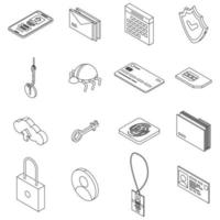 Personal information icons set vector outline