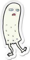 sticker of a cartoon funny ghost vector