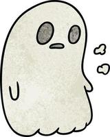 textured cartoon of a kawaii cute ghost vector