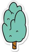 sticker cartoon doodle single green tree vector