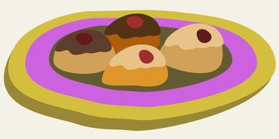 Vector illustration of plate with cookies.