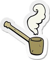 sticker of a cartoon pipe smoking vector