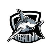 tiburón e-sport logo ilustración vector diseño