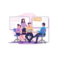 Business briefing flat style illustration design vector