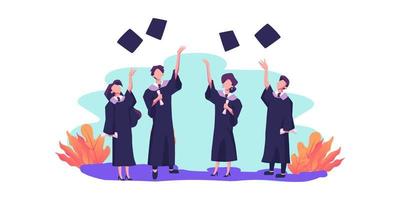 end of school flat illustration vector design