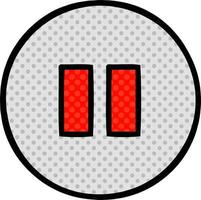 comic book style cartoon pause button vector