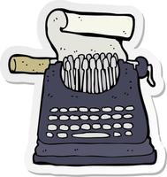 sticker of a cartoon typewriter vector