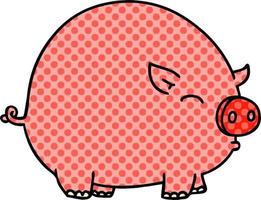 quirky comic book style cartoon pig