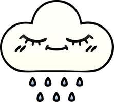 gradient shaded cartoon rain cloud vector