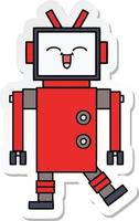 sticker of a cute cartoon robot vector