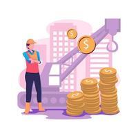 Construction costs flat style illustration design vector