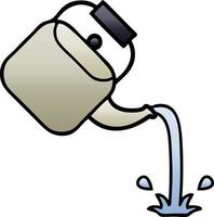 gradient shaded cartoon pouring kettle vector