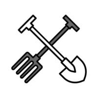 Illustration Vector Graphic of Shovel and Fork Icon